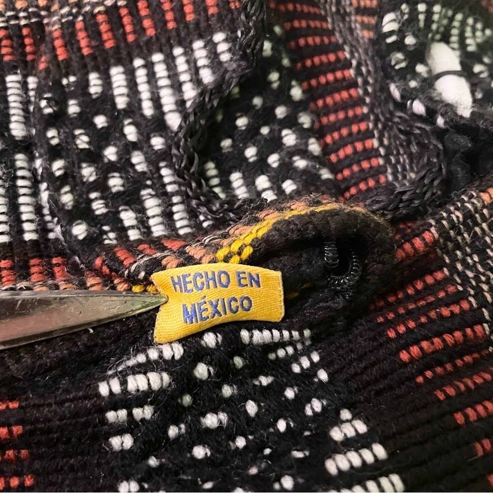 Pinzon Woven Drawstring Boho Hippie Bag Rasta Back Pack - Picture 9 of 16